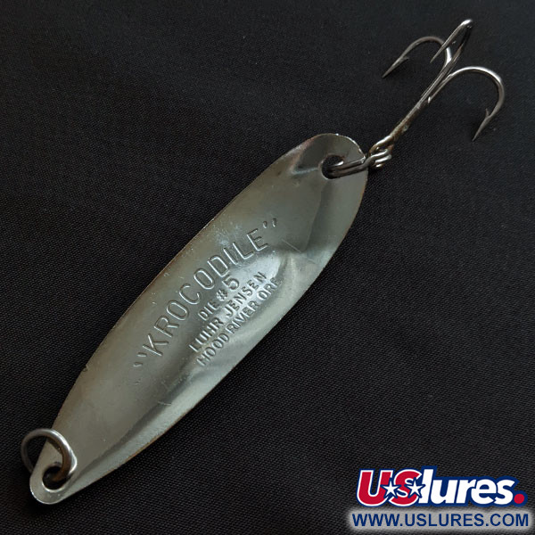 Vintage  Luhr Jensen Krocodile #5, 3/4oz nickel fishing spoon #18849