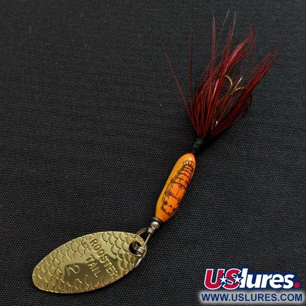 Vintage  Yakima Bait Worden’s Original Rooster Tail 2, 1/8oz gold spinning lure #18850