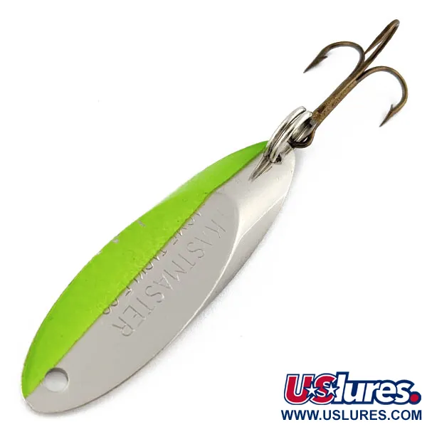 Vintage Acme Kastmaster, 3/8oz nickel/green fishing spoon #18853