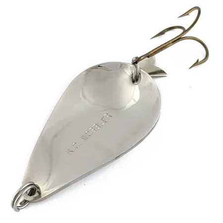 Vintage Acme K.O. Wobbler, 3/4oz nickel/pearl fishing spoon #18855