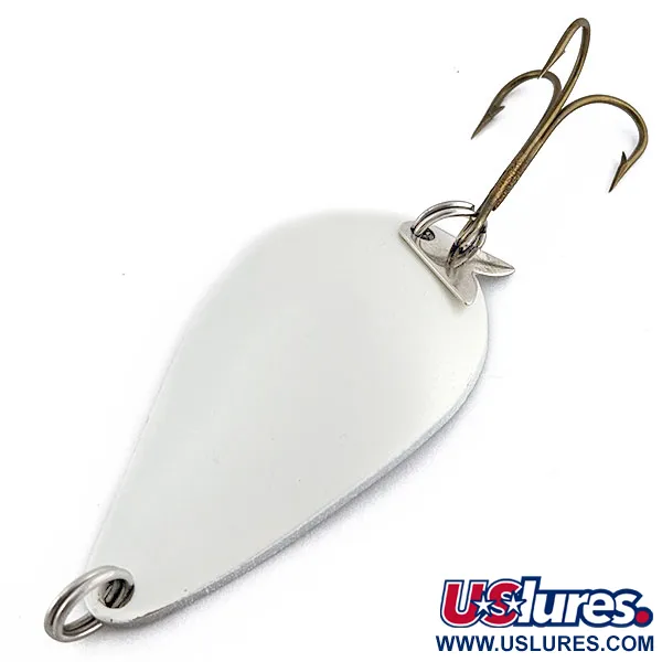 Vintage Acme K.O. Wobbler, 3/4oz nickel/pearl fishing spoon #18855