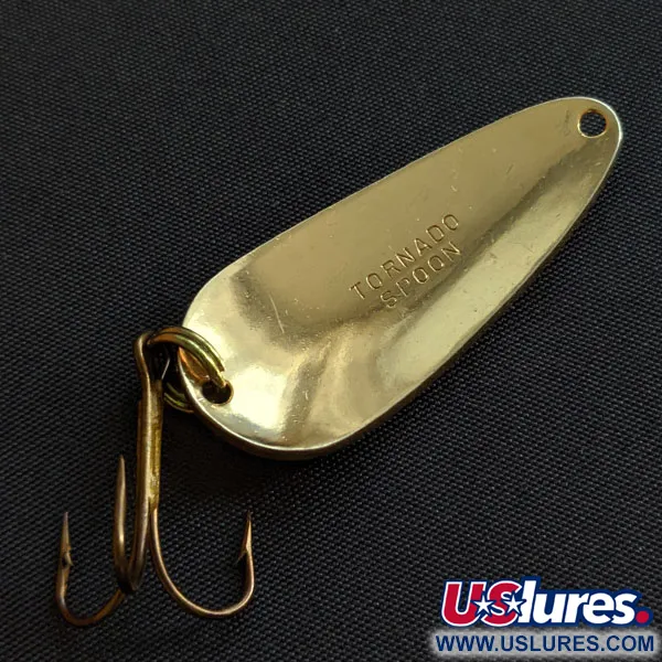 Vintage Acme Tornado Spoon, 1/4oz gold fishing spoon #18856