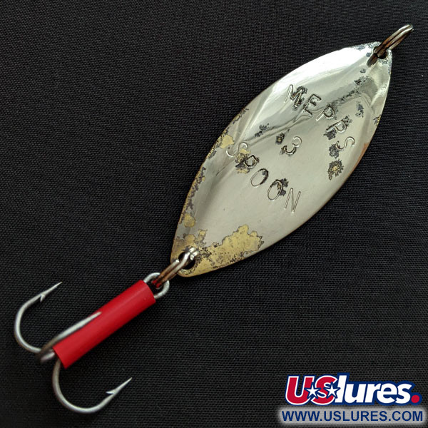 Vintage   Mepps Spoon 3, 2/5oz nickel fishing spoon #18862