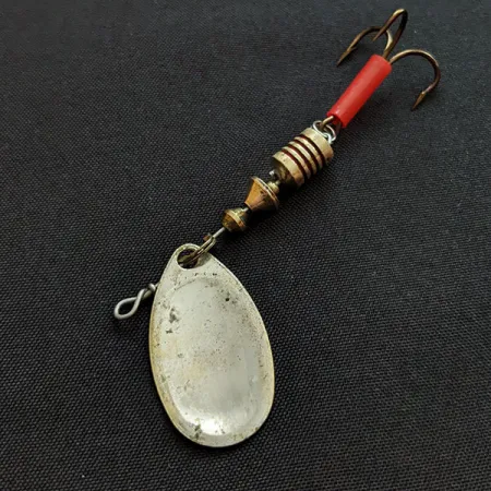 Vintage Mepps Aglia 2, 3/16oz silver/chartreuse spinning lure #18871