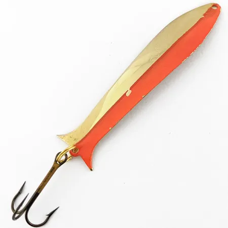 Vintage Acme Flash-King Wobbler, 1/4oz orange/gold fishing spoon #18877