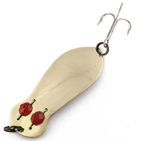 Vintage Herter's Authentic Alaskan spoon, 1oz gold/red eyes fishing spoon #18886