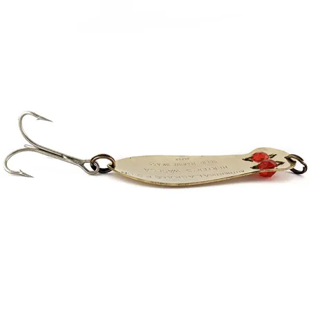 Vintage Herter's Authentic Alaskan spoon, 1oz gold/red eyes fishing spoon #18886
