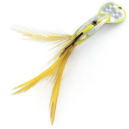 Vintage Glen Evans Loco 2, 1/4oz nickel/yellow fishing spoon #18887