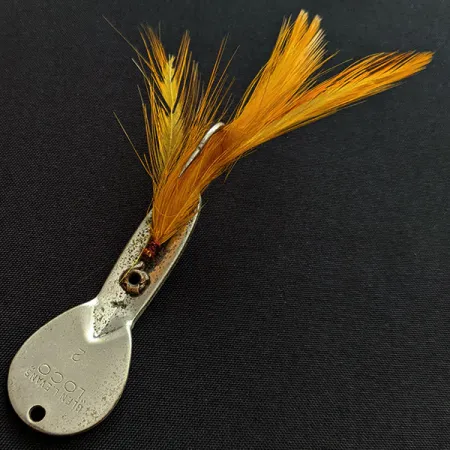 Vintage Glen Evans Loco 2, 1/4oz nickel/yellow fishing spoon #18887