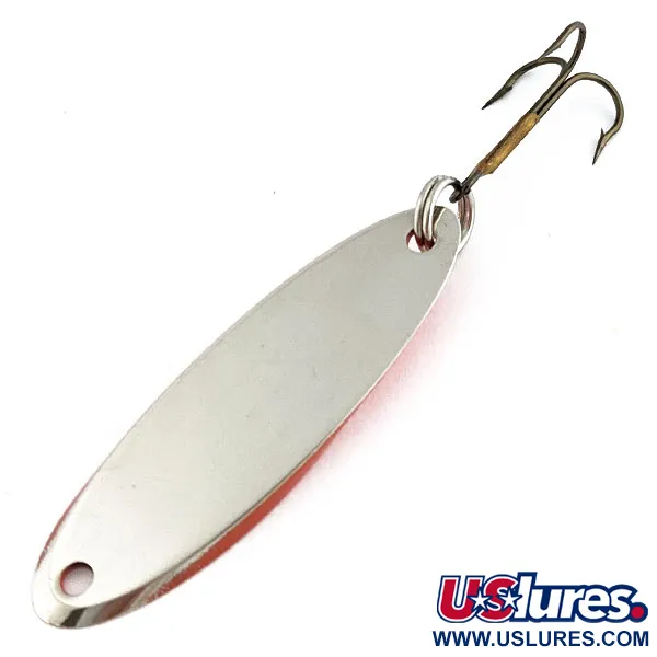 Vintage Acme Kastmaster, 1/2oz nickel/orange fishing spoon #18896