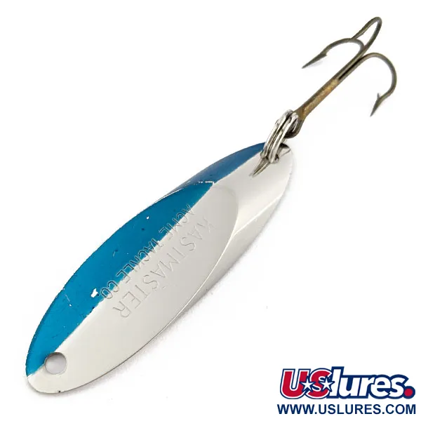 Vintage Acme Kastmaster, 1/2oz nickel/blue fishing spoon #18908