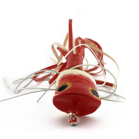 Vintage Fred Arbogast Hula Popper, 3/32oz red/ white fishing lure #18911