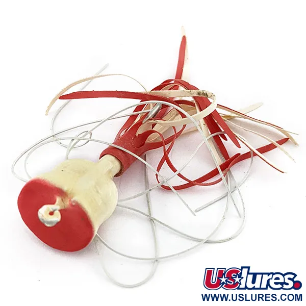 Vintage   Fred Arbogast Hula Popper, 3/32oz red/ white fishing lure #18911