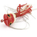 Vintage   Fred Arbogast Hula Popper, 3/32oz red/ white fishing lure #18911