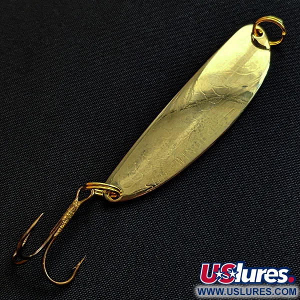 Vintage Acme Side-Winder, 1/3oz gold fishing spoon #18924