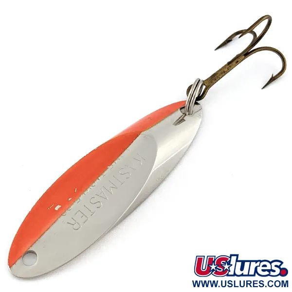 Vintage Acme Kastmaster, 3/8oz nickel/orange fishing spoon #18933