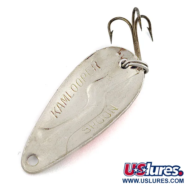 Vintage Acme Kamlooper Spoon, 2/5oz nickel/orange fishing spoon #18945