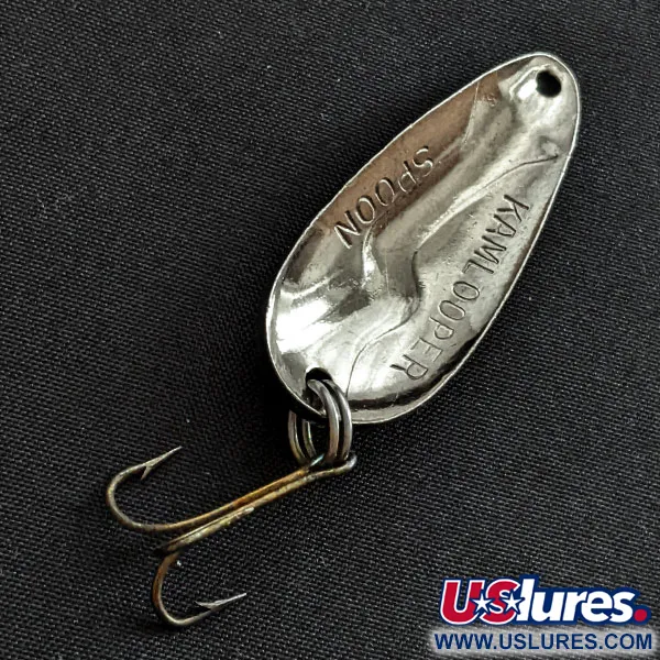 Vintage Acme Kamlooper Spoon, 2/5oz nickel/orange fishing spoon #18945