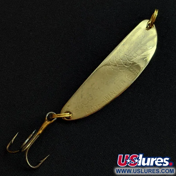 Vintage Acme Side-Winder, 1/3oz gold fishing spoon #18950