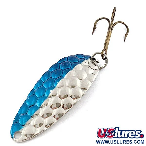 Vintage Acme Little Cleo, 1/3oz nickel/blue fishing spoon #18953