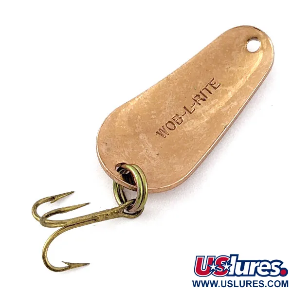 Vintage Acme Wob-L-Rite W100, 1/4oz copper fishing spoon #18959