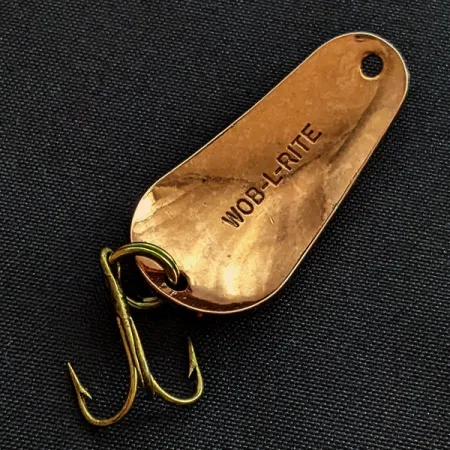 Vintage Acme Wob-L-Rite W100, 1/4oz copper fishing spoon #18959