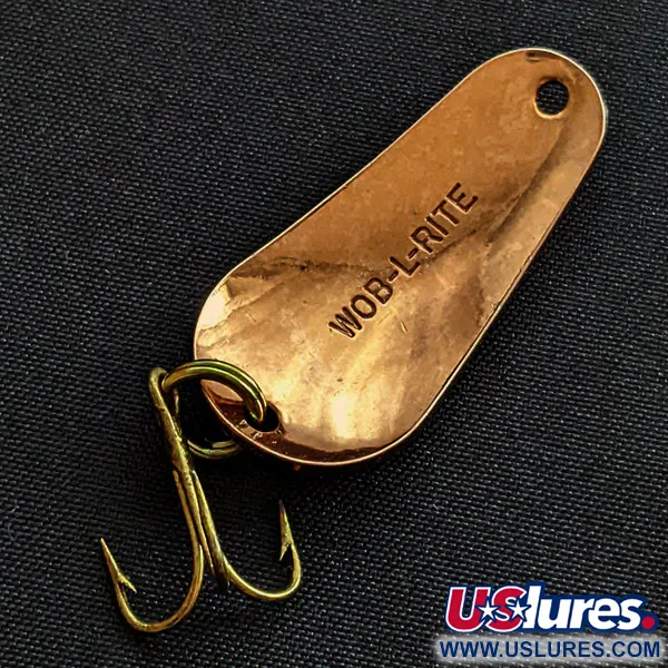 Vintage Acme Wob-L-Rite W100, 1/4oz copper fishing spoon #18959