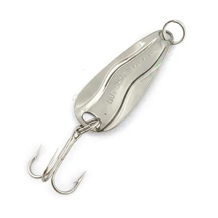 Vintage Luhr Jensen Hot Shot W, 3/64oz nickel fishing spoon #21768