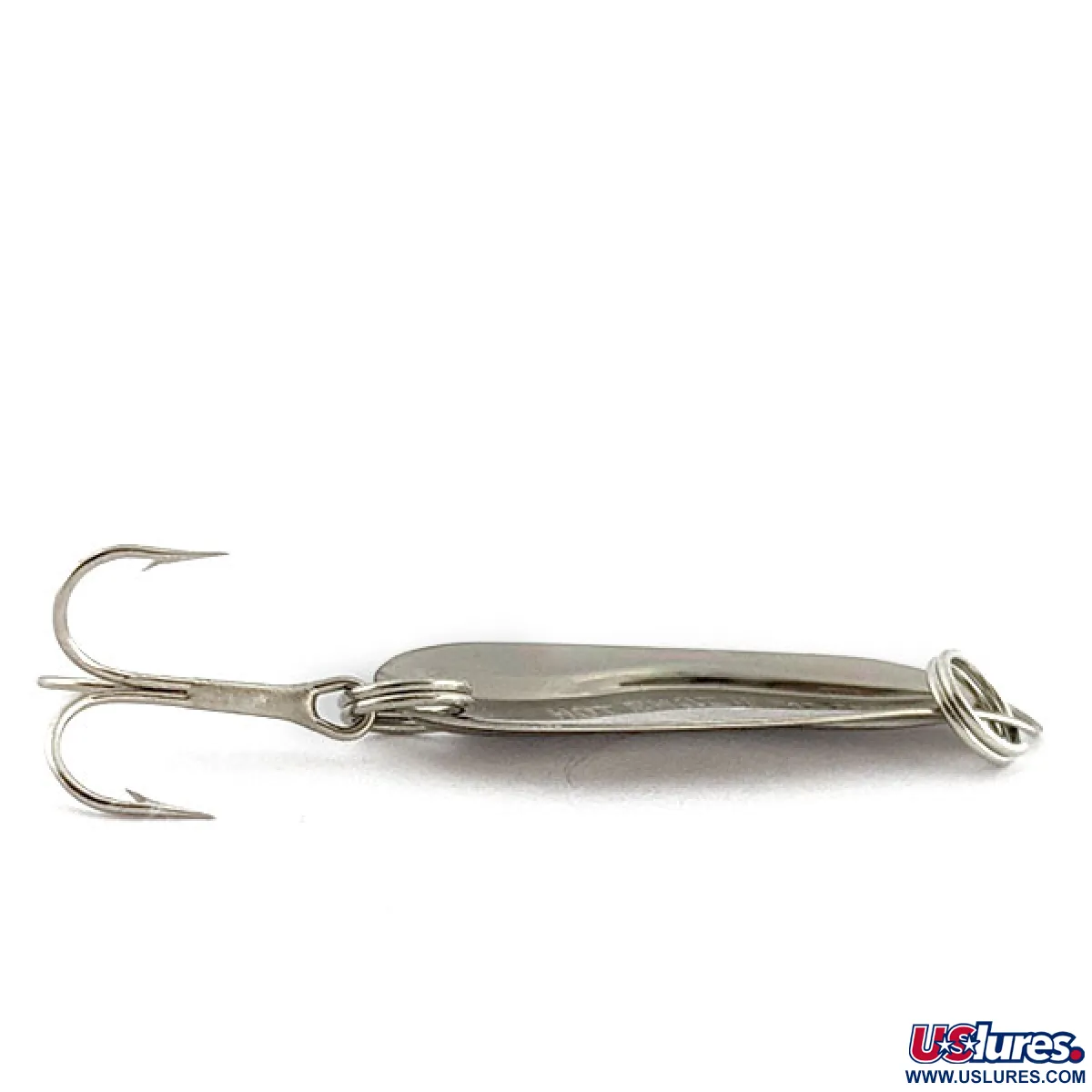 Vintage Luhr Jensen Hot Shot W, 3/64oz nickel fishing spoon #21768
