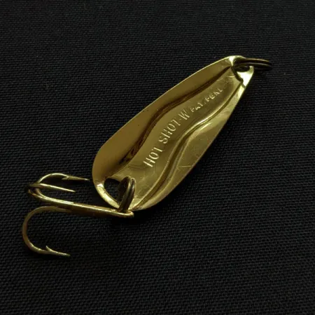 Vintage Luhr Jensen Hot Shot W, 3/64oz gold fishing spoon #21776