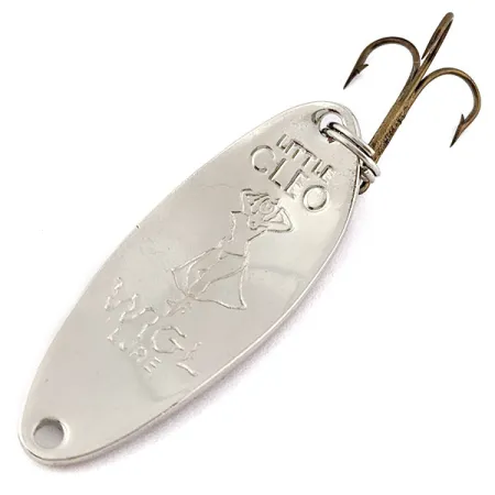 Vintage Seneca Little Cleo (Hula Girl), 1/3oz nickel/red fishing spoon #18971