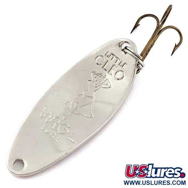 Vintage Seneca Little Cleo (Hula Girl), 1/3oz nickel/red fishing spoon #18971