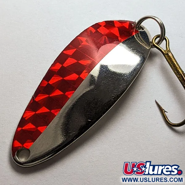 Vintage Seneca Little Cleo (Hula Girl), 1/3oz nickel/red fishing spoon #18971