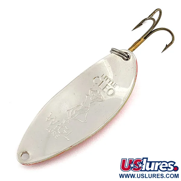 Vintage Seneca Little Cleo (Hula Girl), 1/2oz nickel/orange fishing spoon #18976