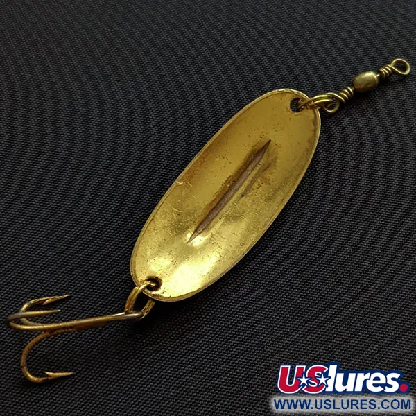 Vintage Williams Wabler Heavy Weight WR30, 1/4oz gold fishing spoon #18980