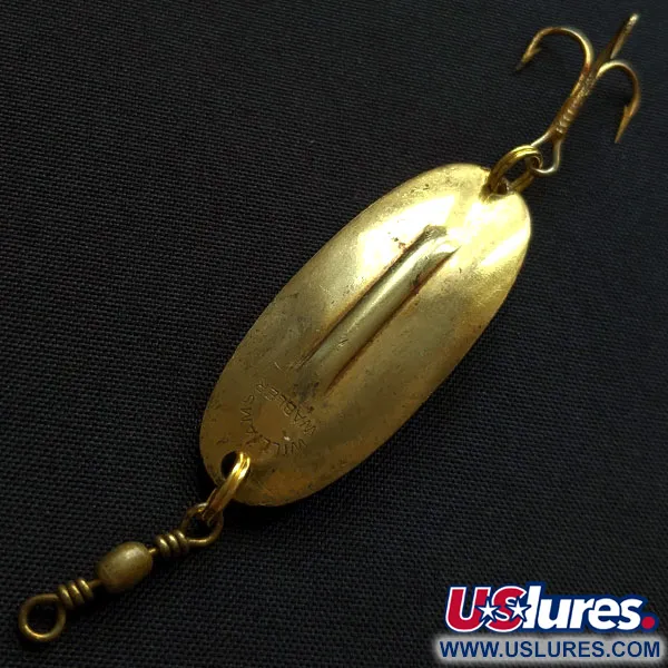 Vintage Williams Wabler Heavy Weight WR30, 1/4oz gold fishing spoon #18980