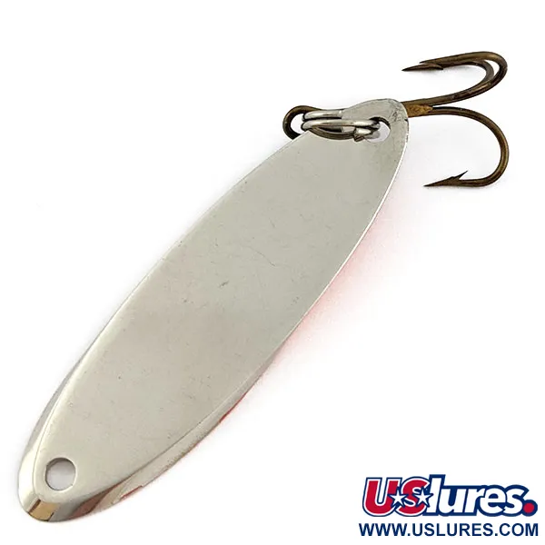 Vintage Acme Kastmaster, 3/8oz nickel/orange fishing spoon #18997