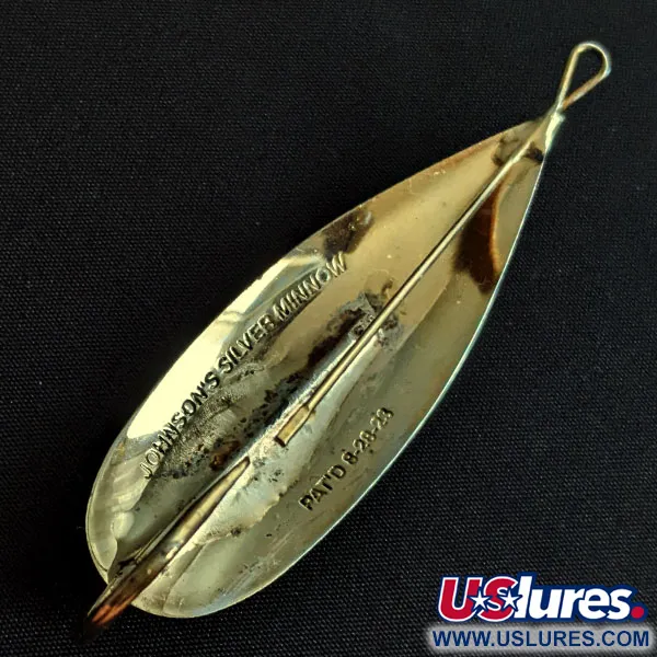 Vintage   Johnson Silver Minnow, 1/2oz gold fishing spoon #19024