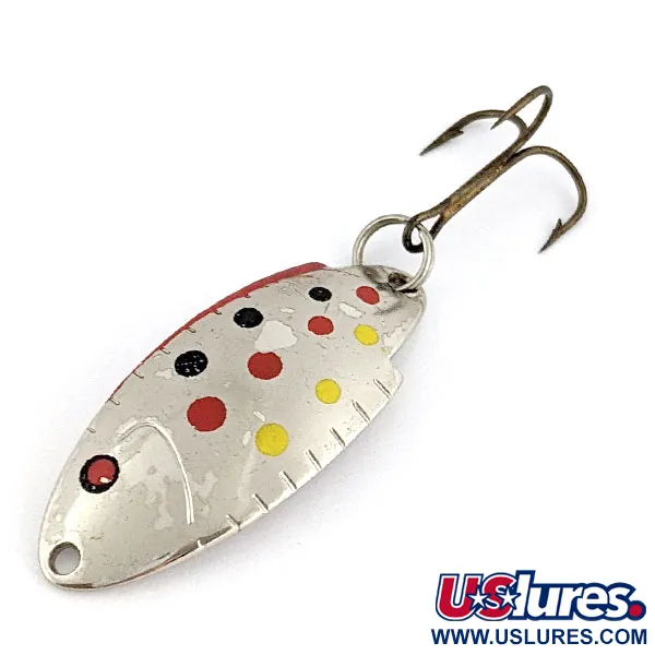 Vintage   Thomas Buoyant, 3/16oz nickel/red/white fishing spoon #19030