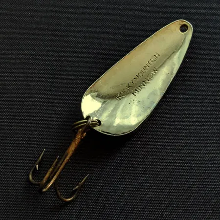Vintage Rocky Mountain minnow, 1/3oz gold/red fishing spoon #19040