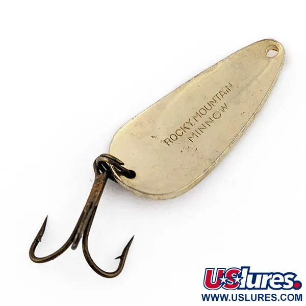 Vintage Rocky Mountain minnow, 1/3oz gold/red fishing spoon #19040
