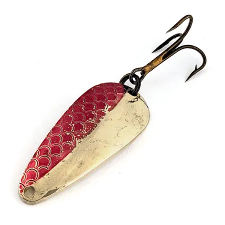 Vintage Rocky Mountain minnow, 1/3oz gold/red fishing spoon #19040