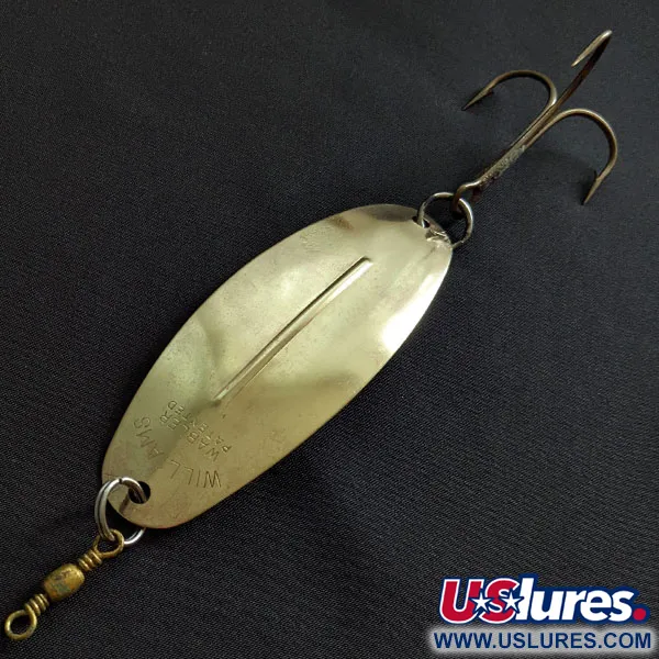 Vintage Williams Wabler W70, 1oz gold fishing spoon #19045