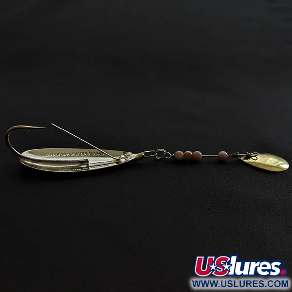 Vintage   Johnson Silver Minnow, 1/2oz gold fishing spoon #19055