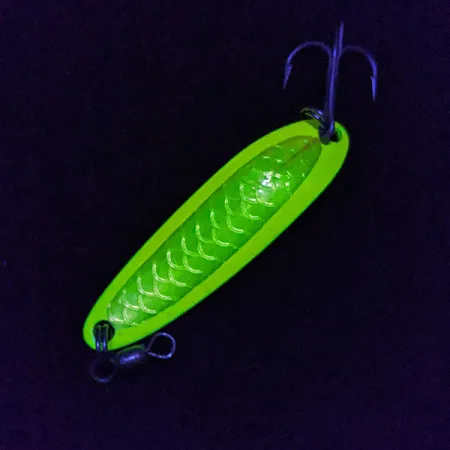 Vintage Luhr Jensen Krocodile #3, yellow fishing spoon #19084