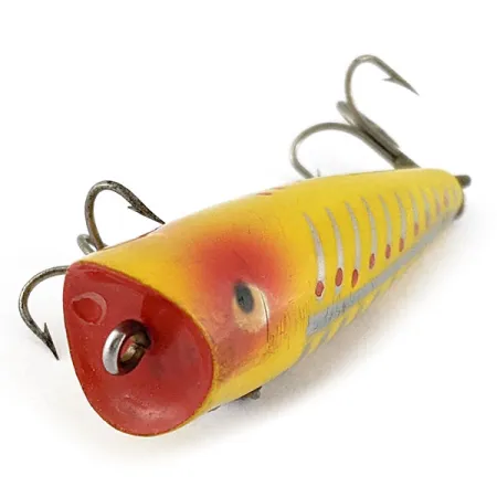 Vintage Heddon Tiny Chugger, 1/4oz yellow fishing lure #19098