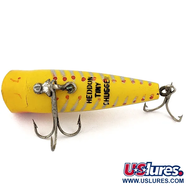 Vintage   Heddon Tiny Chugger, 1/4oz yellow fishing lure #19098
