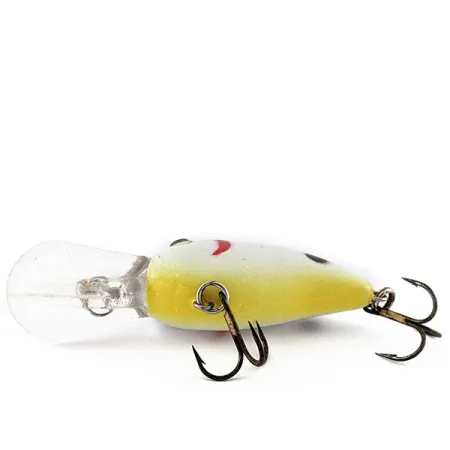 Vintage Strike King 4XD, 1/3oz Pearl/Black Splatter w/Char fishing lure #19106