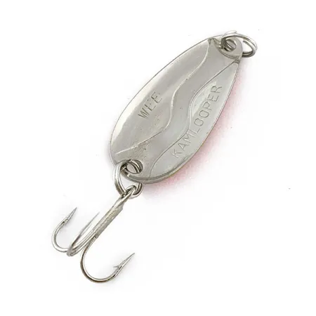Vintage Acme Kamlooper Wee, 1/8oz nickel/orange fishing spoon #19111