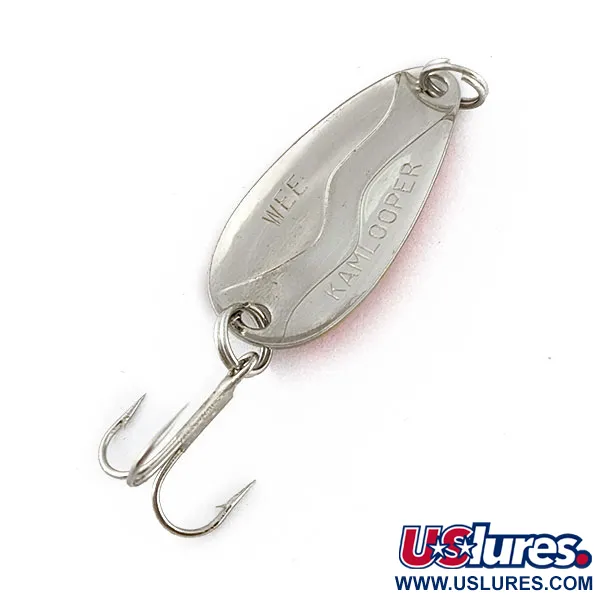 Vintage Acme Kamlooper Wee, 1/8oz nickel/orange fishing spoon #19111